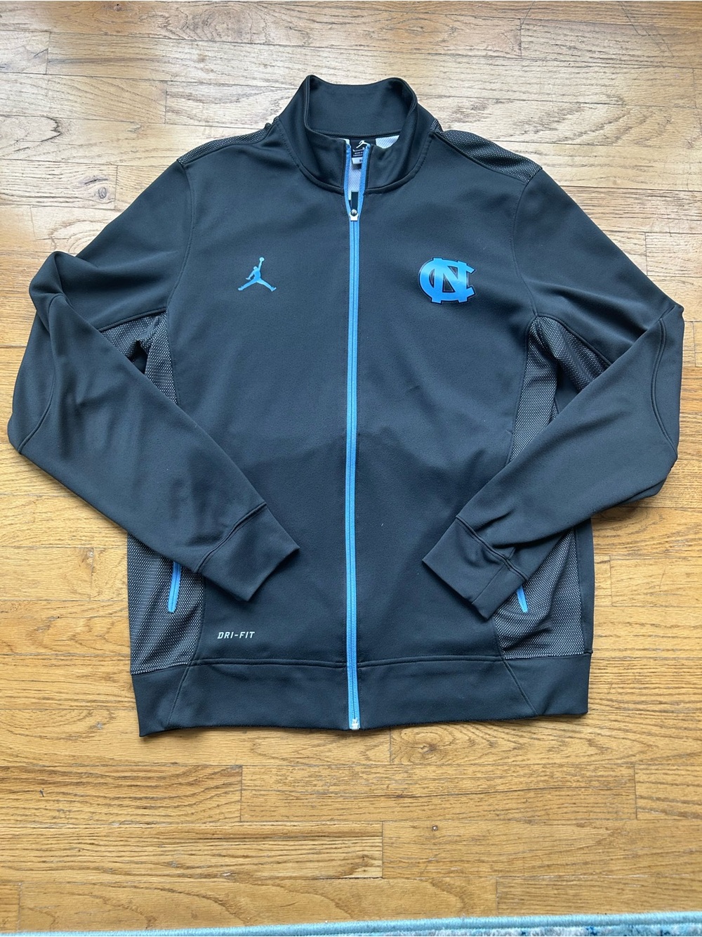 Jordan Men's Black Full-Zip Performance Jacket with Carolina Blue Accents